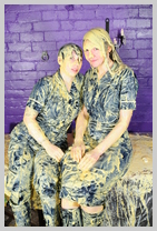  Chastity and Kitty in custard uniform fun. featuring Chastity, the head gardener 