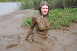 Mudding in shiny hotpants!