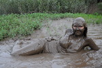 Mudding in shiny hotpants!
