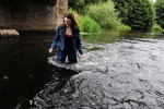 Blue jeans in the river