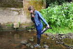 Blue jeans in the river