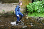 Blue jeans in the river