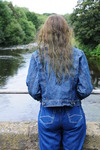Blue jeans in the river